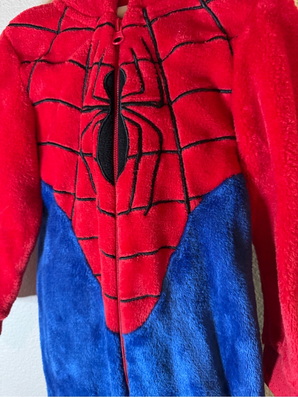 Red & Blue Spider Hero Kids Onesie with Hood - Picture 2 of 4